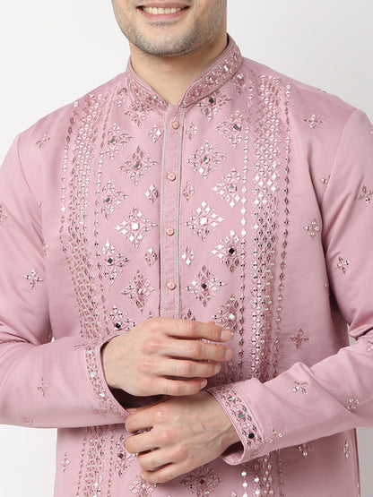 Regular Fit Embroidered Straight Kurta and Pyjama Set