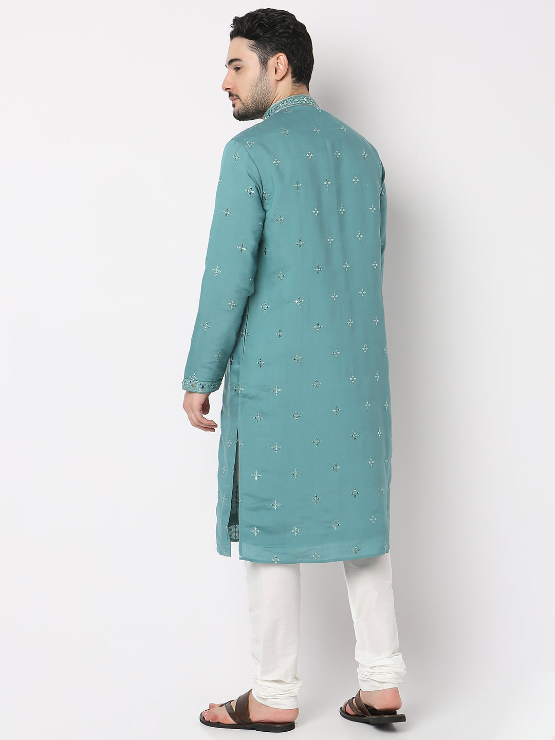 Regular Fit Embroidered Kurta with Pyjama Set