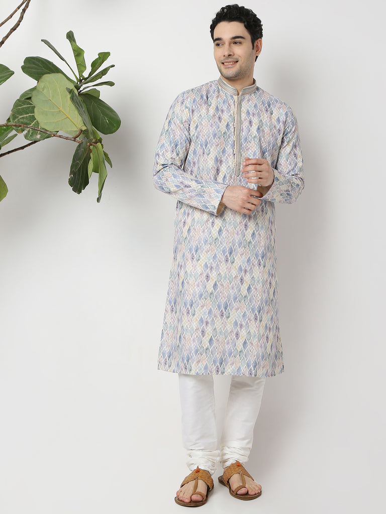 Regular Fit Embroidered Straight Kurta and Pyjama Set