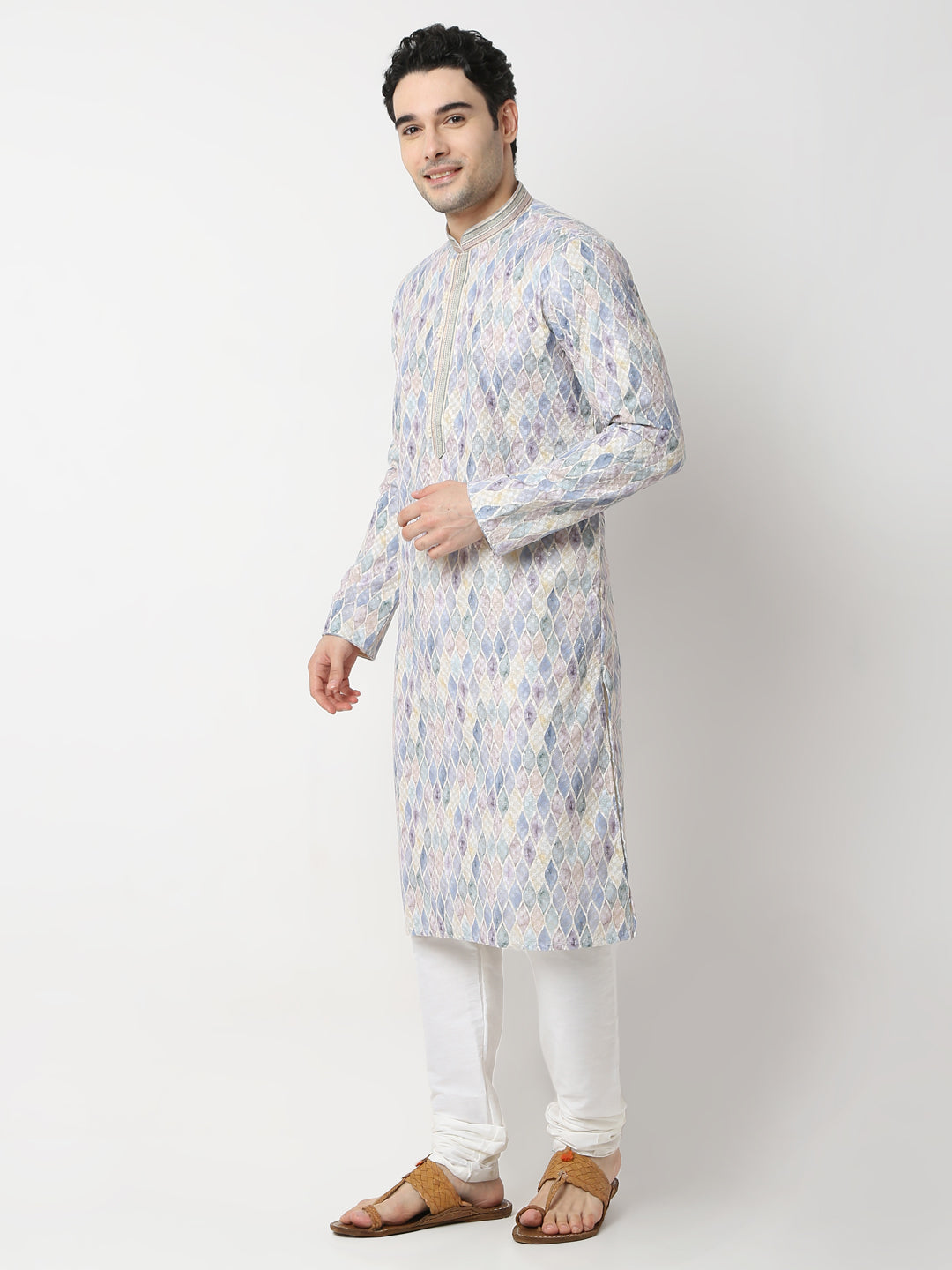 Regular Fit Embroidered Straight Kurta and Pyjama Set
