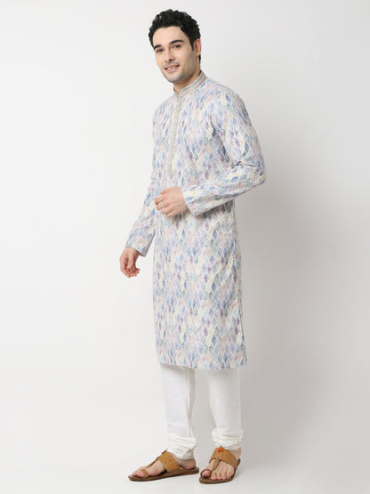 Regular Fit Embroidered Straight Kurta and Pyjama Set