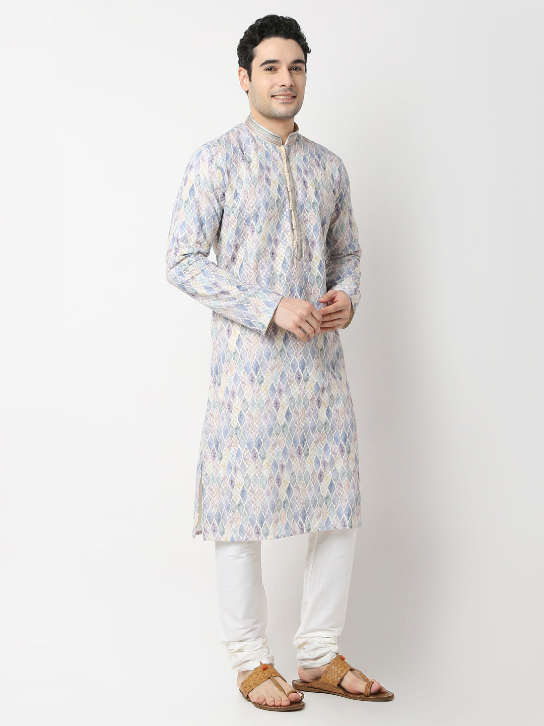 Regular Fit Embroidered Straight Kurta and Pyjama Set