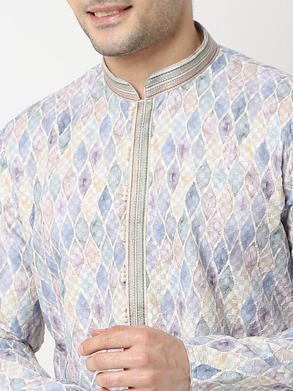 Regular Fit Embroidered Straight Kurta and Pyjama Set