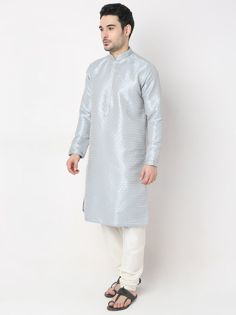 Regular Fit Jacquard Kurta with Churidar Set