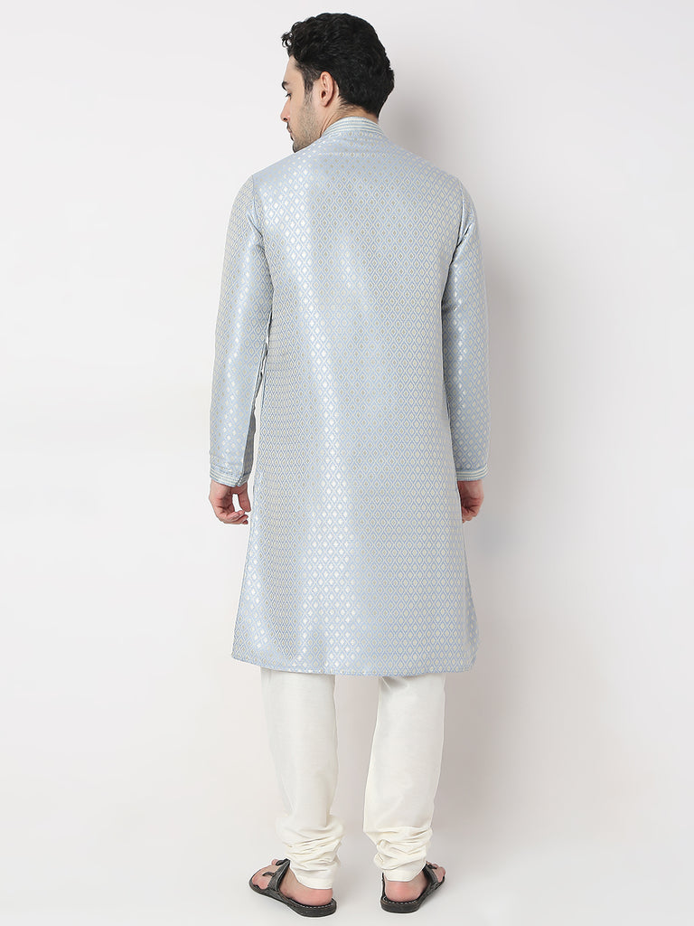 Regular Fit Jacquard Kurta with Churidar Set