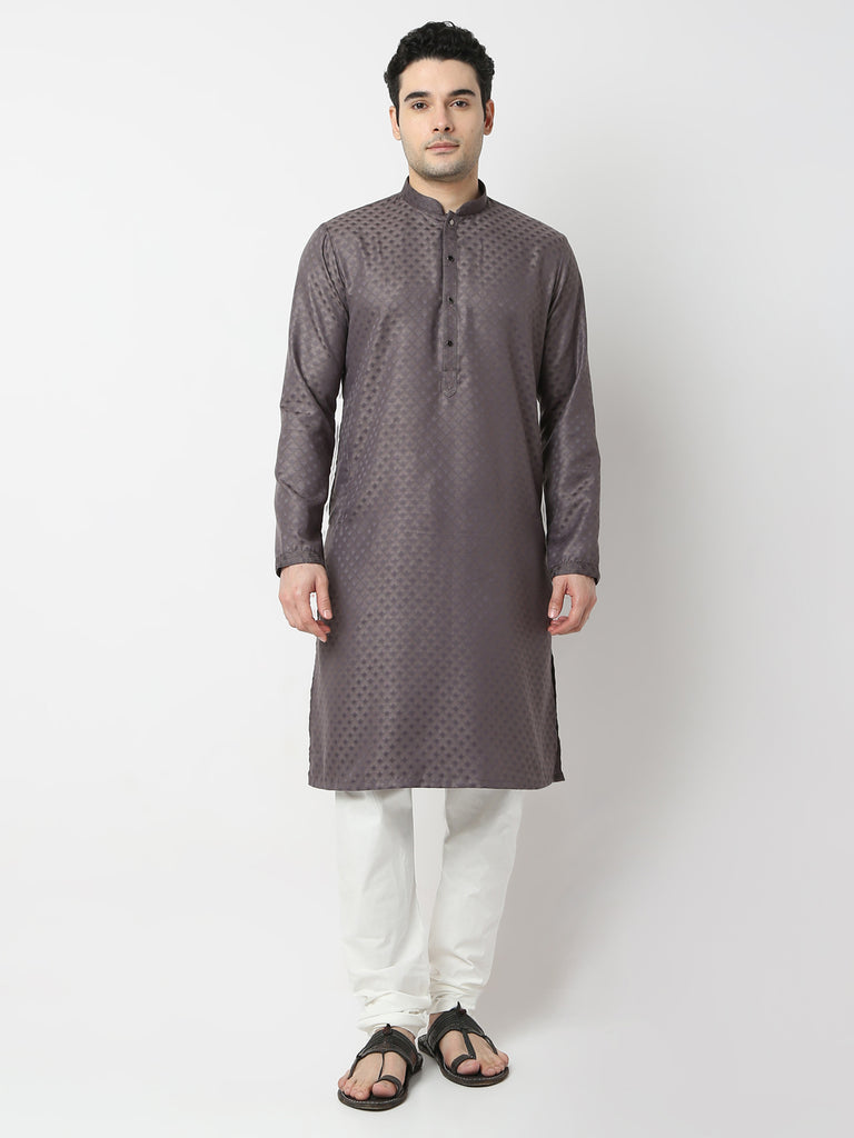 Regular Fit Jacquard Straight Kurta and Pyjama Set