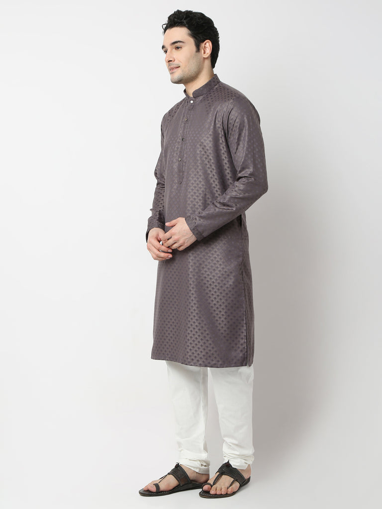 Regular Fit Jacquard Straight Kurta and Pyjama Set