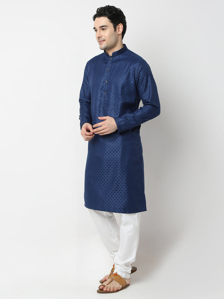 Regular Fit Jacquard Straight Kurta and Pyjama Set