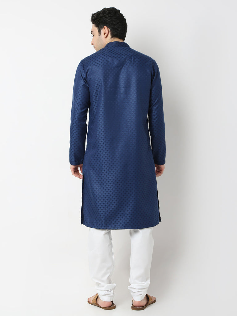 Regular Fit Jacquard Straight Kurta and Pyjama Set