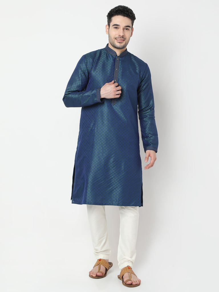 Regular Fit Jacquard Kurta and Churidar Set