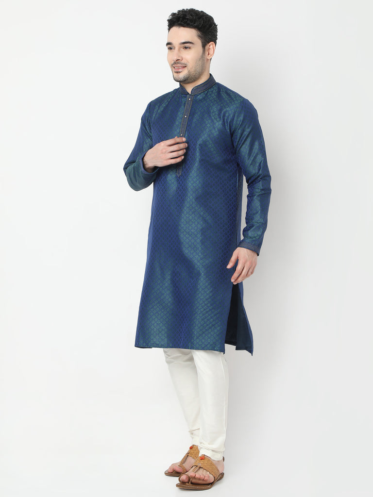 Regular Fit Jacquard Kurta and Churidar Set