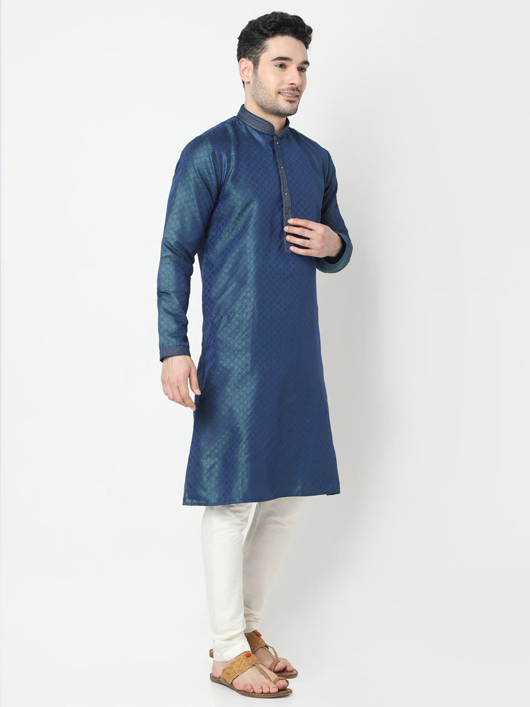 Regular Fit Jacquard Kurta and Churidar Set