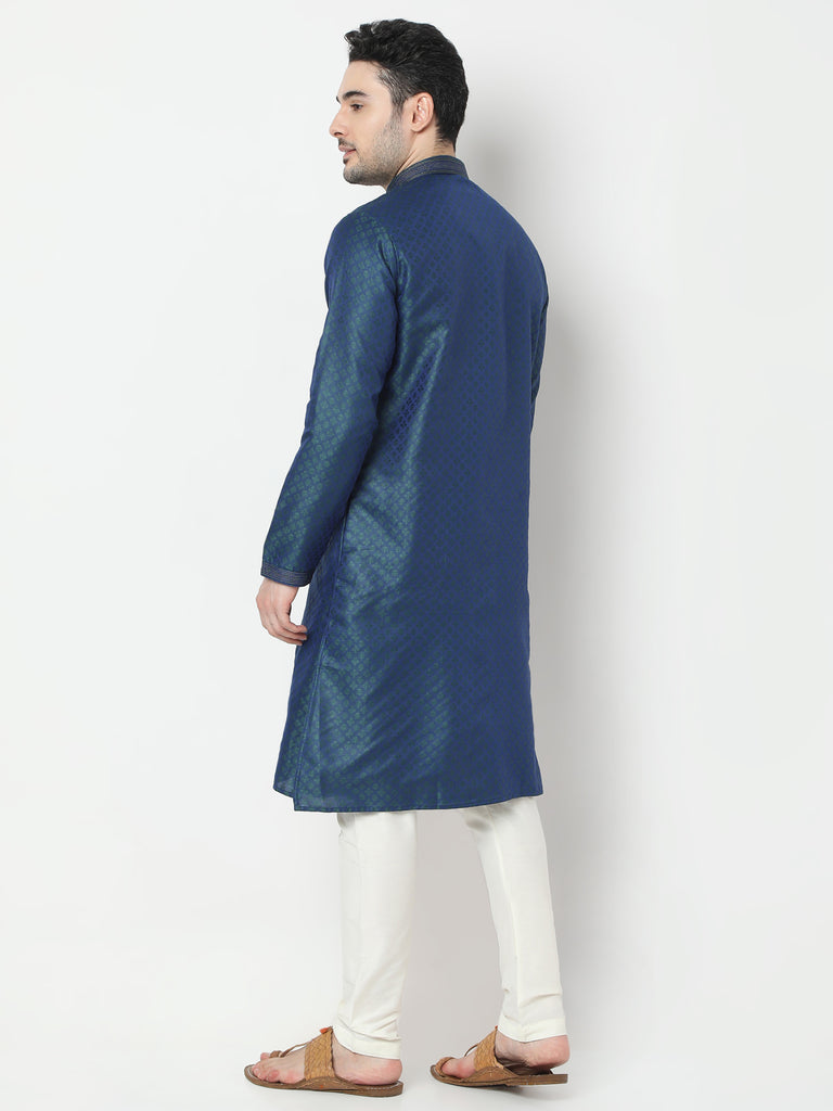 Regular Fit Jacquard Kurta and Churidar Set