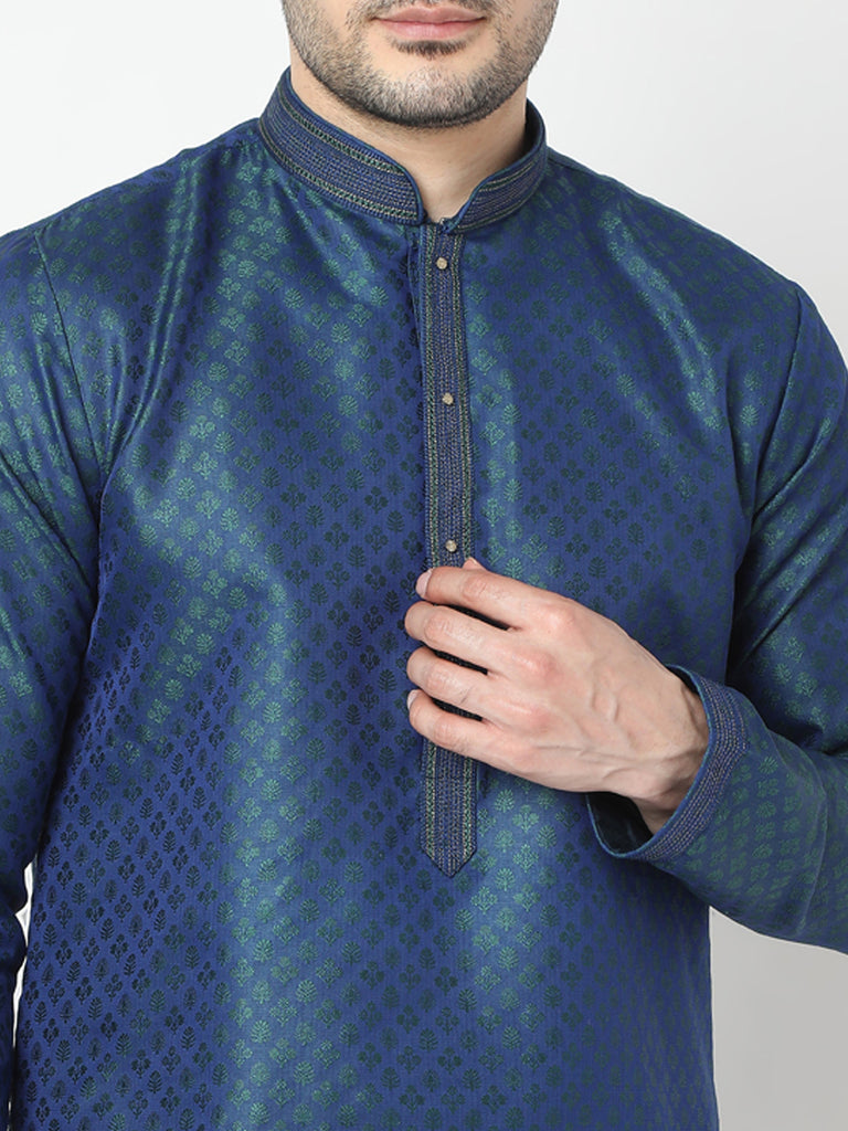 Regular Fit Jacquard Kurta and Churidar Set