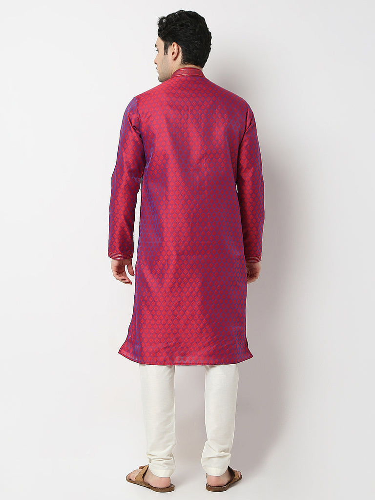 Regular Fit Jacquard Straight Kurta and Pyjama Set