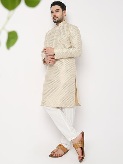 Regular Fit Jacquard Kurta with Pyjama Set