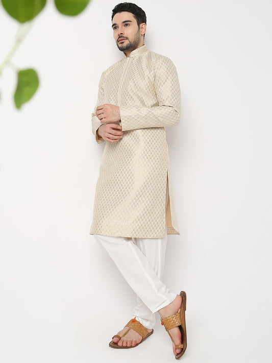 Regular Fit Jacquard Kurta with Pyjama Set