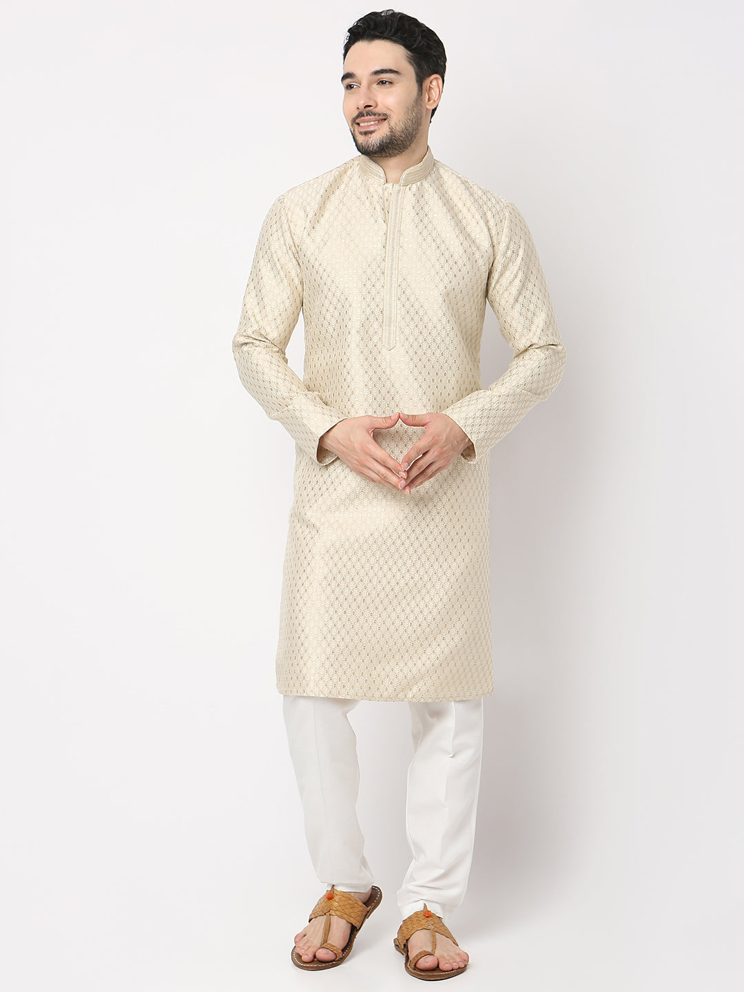Regular Fit Jacquard Kurta with Pyjama Set