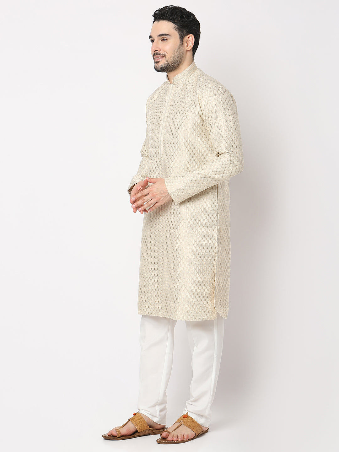 Regular Fit Jacquard Kurta with Pyjama Set