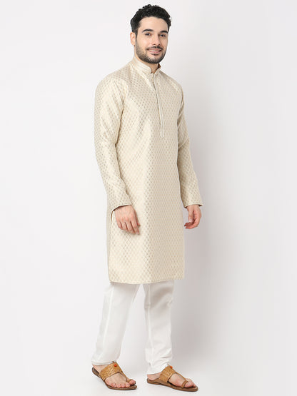 Regular Fit Jacquard Kurta with Pyjama Set