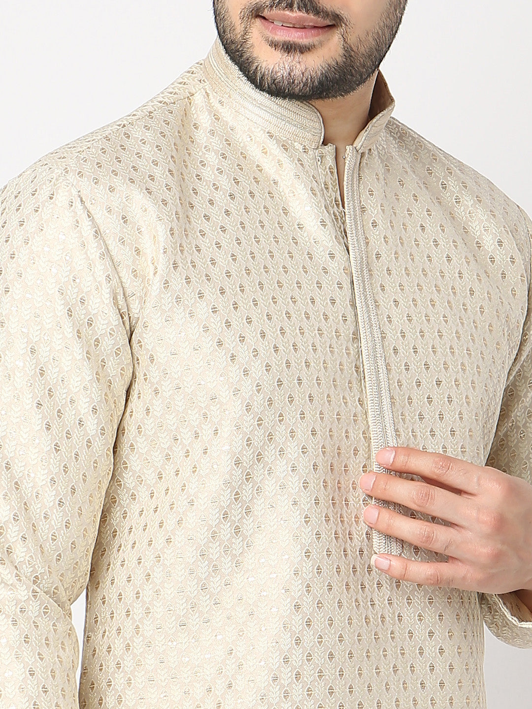 Regular Fit Jacquard Kurta with Pyjama Set