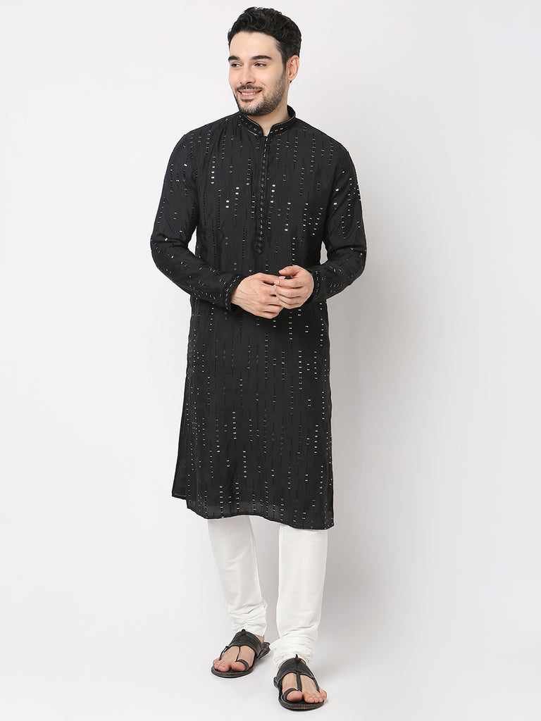 Regular Fit Embellished Kurta with Pyjama Set