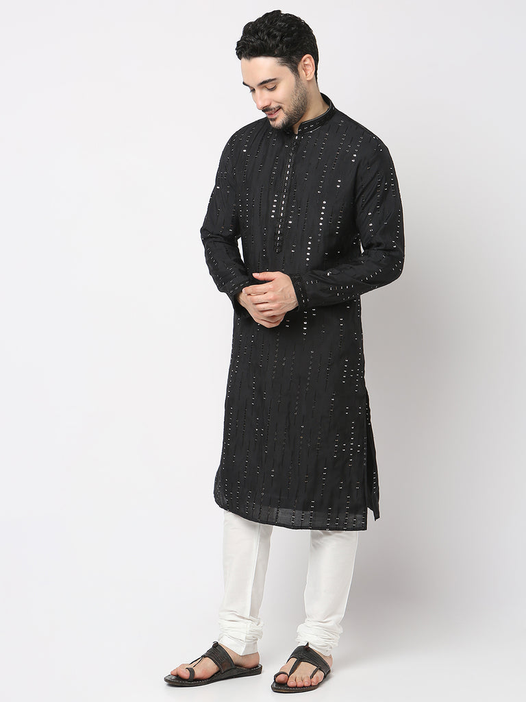 Regular Fit Embellished Kurta with Pyjama Set