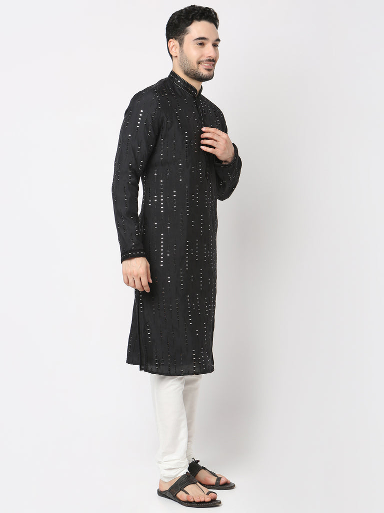 Regular Fit Embellished Kurta with Pyjama Set