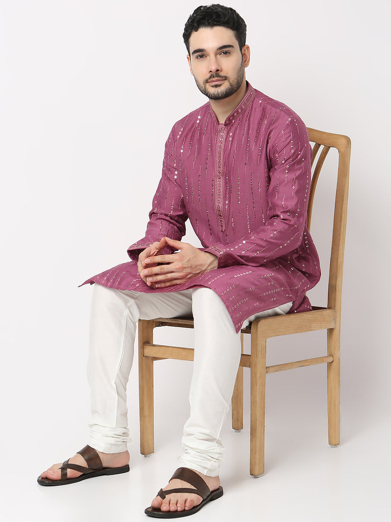 Regular Fit Embellished Kurta with Pyjama Set