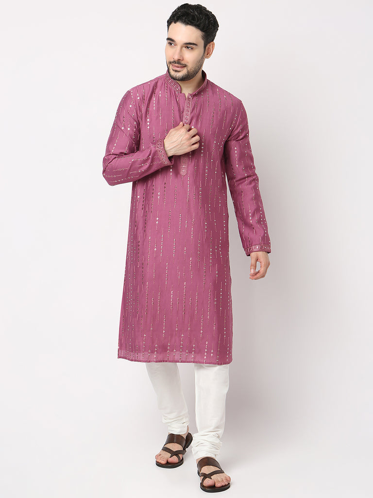 Regular Fit Embellished Kurta with Pyjama Set