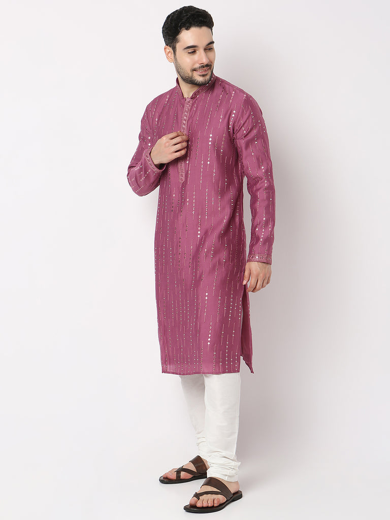 Regular Fit Embellished Kurta with Pyjama Set