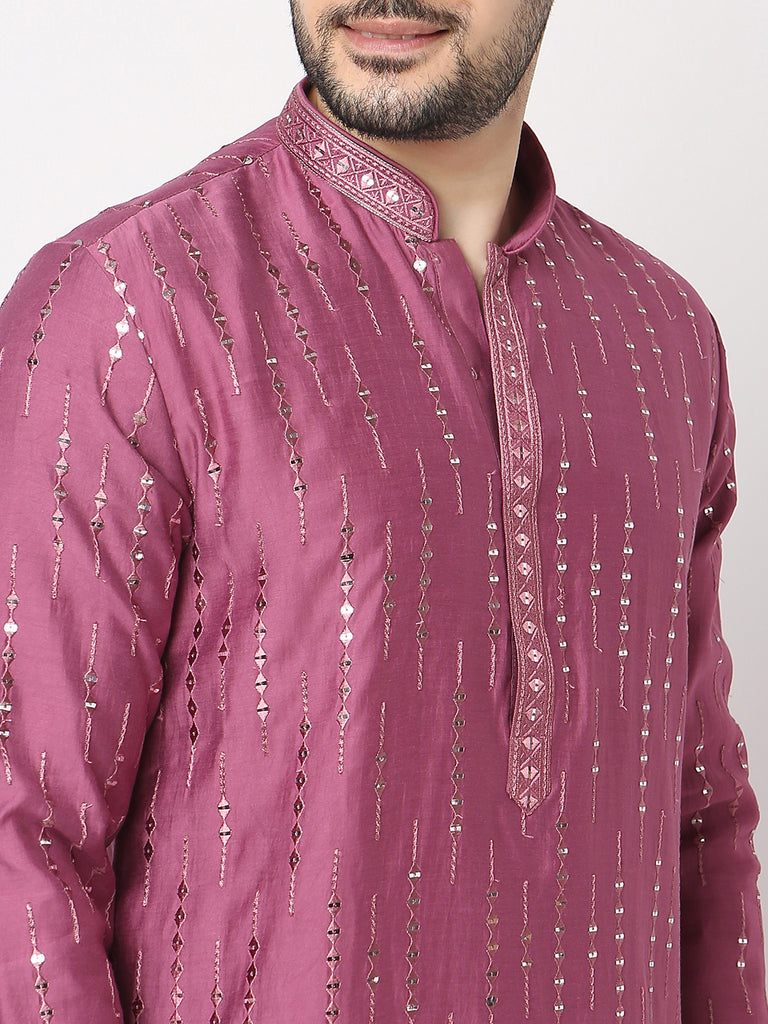 Regular Fit Embellished Kurta with Pyjama Set