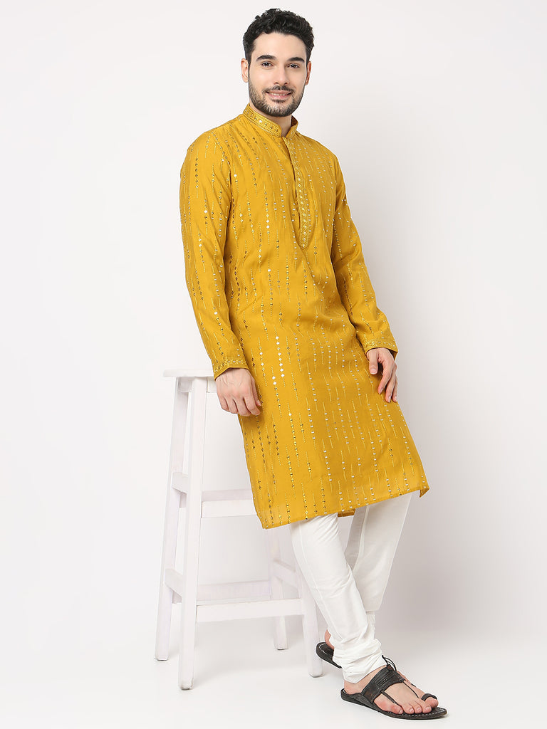 Regular Fit Embellished Kurta with Pyjama Set