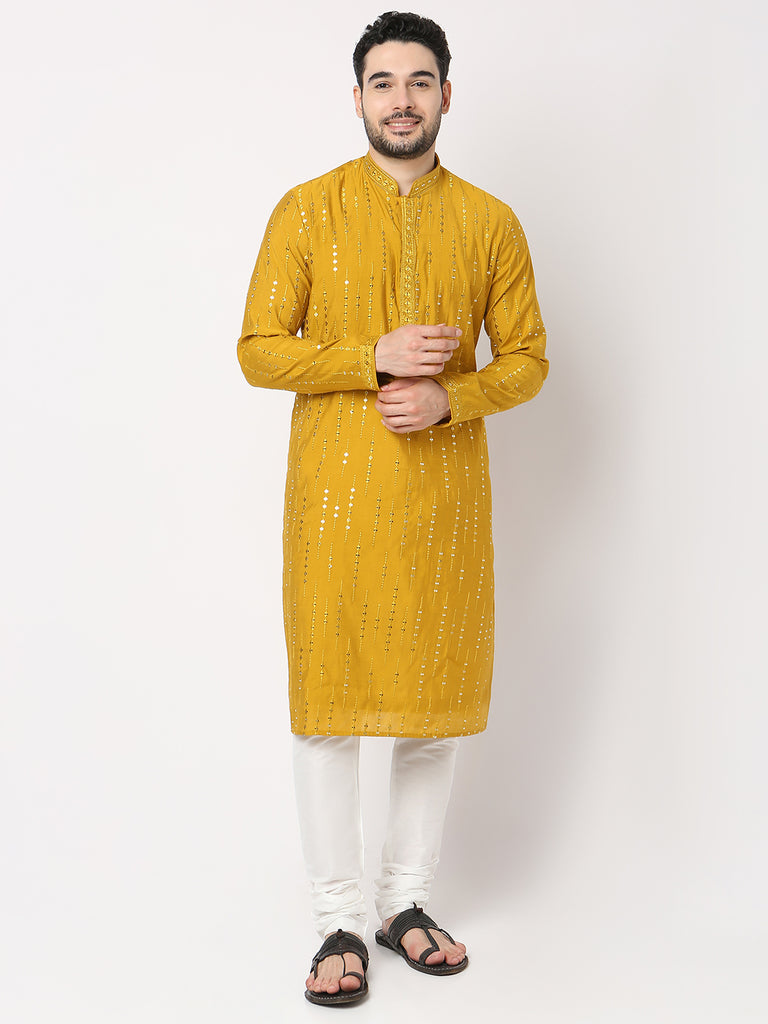 Regular Fit Embellished Kurta with Pyjama Set