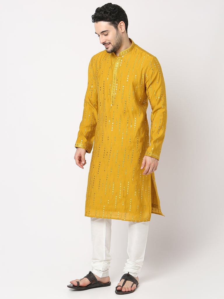 Regular Fit Embellished Kurta with Pyjama Set