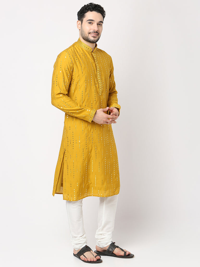 Regular Fit Embellished Kurta with Pyjama Set