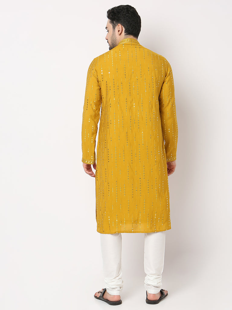 Regular Fit Embellished Kurta with Pyjama Set