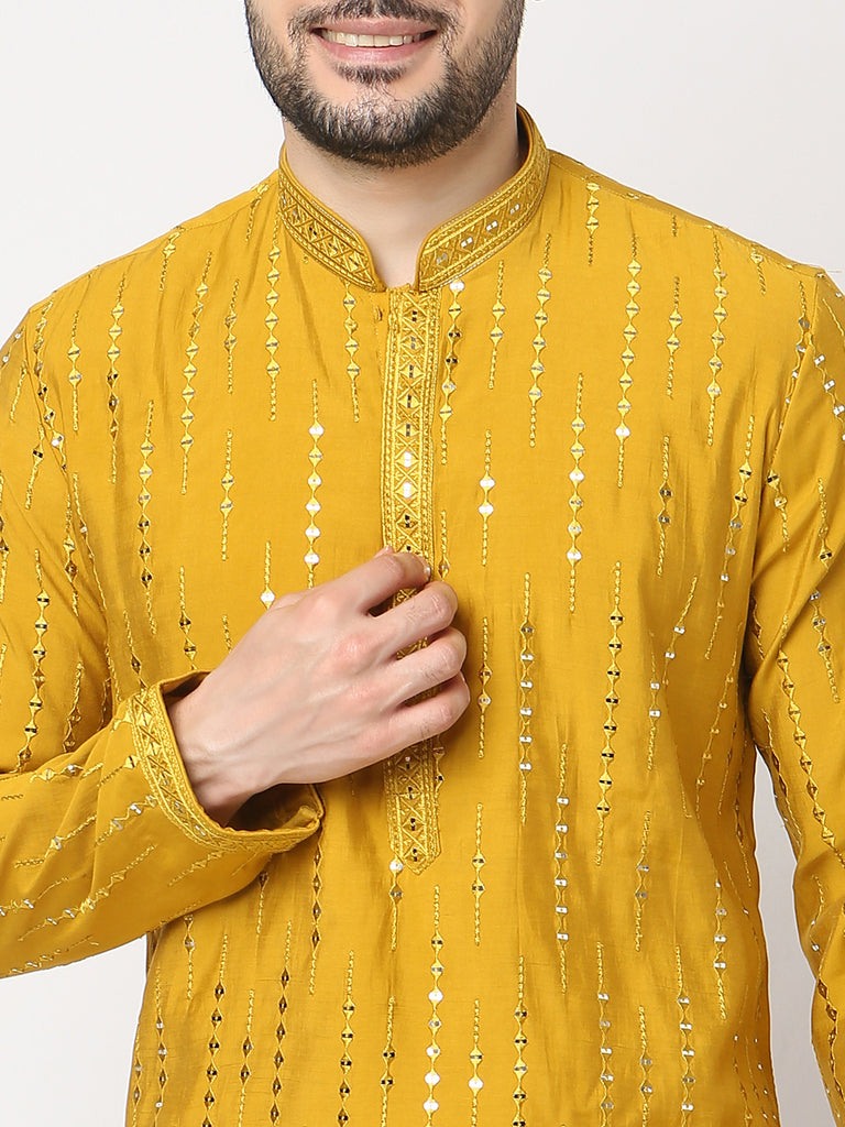 Regular Fit Embellished Kurta with Pyjama Set