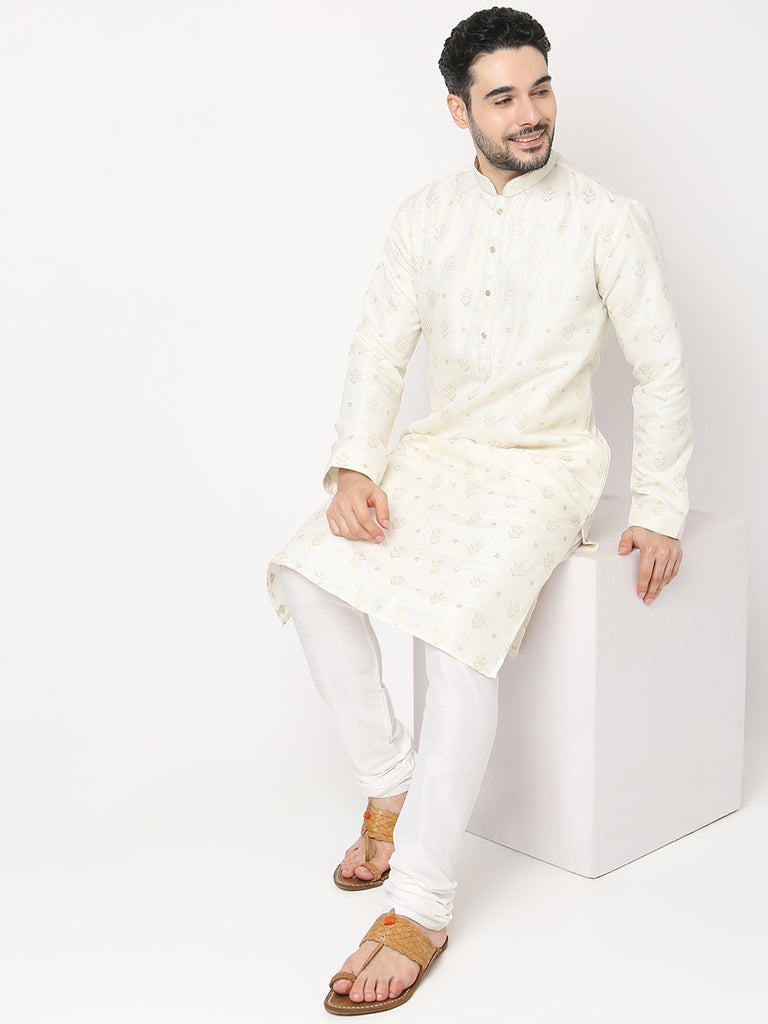 Regular Fit Jacquard Kurta with Pyjama Set