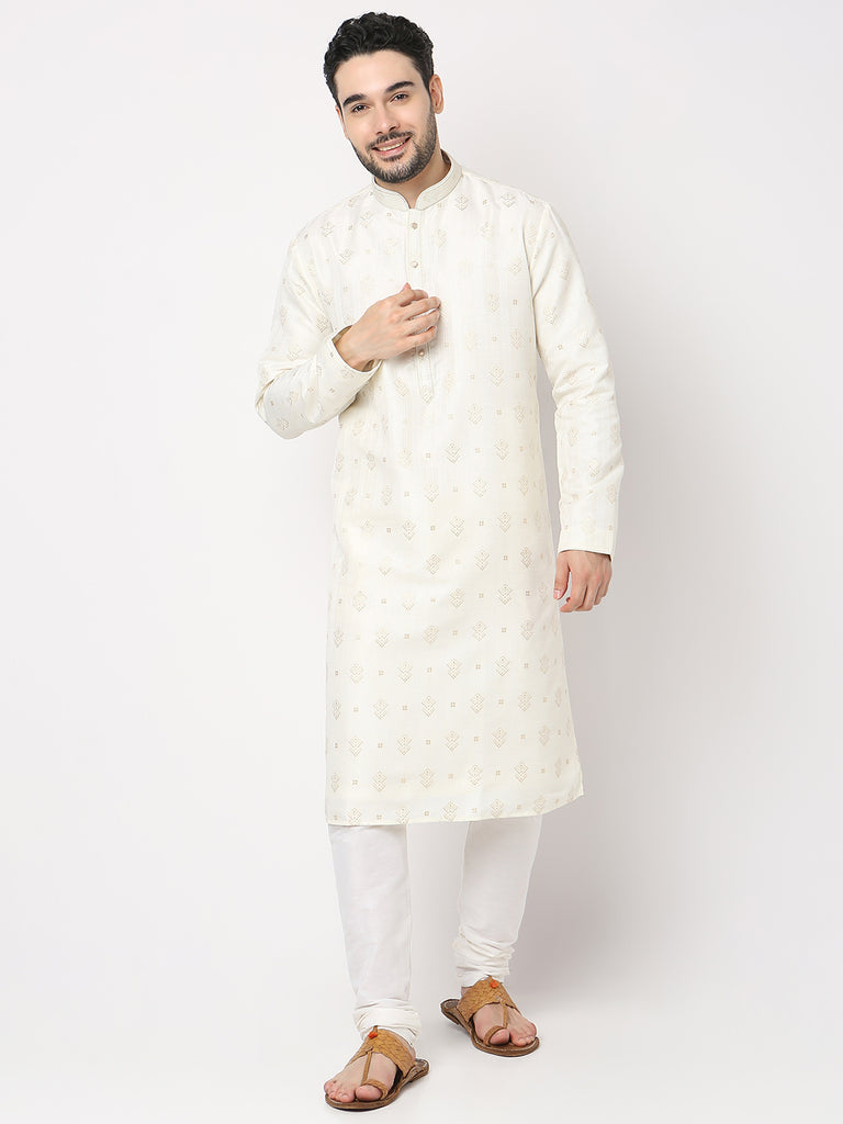 Regular Fit Jacquard Kurta with Pyjama Set