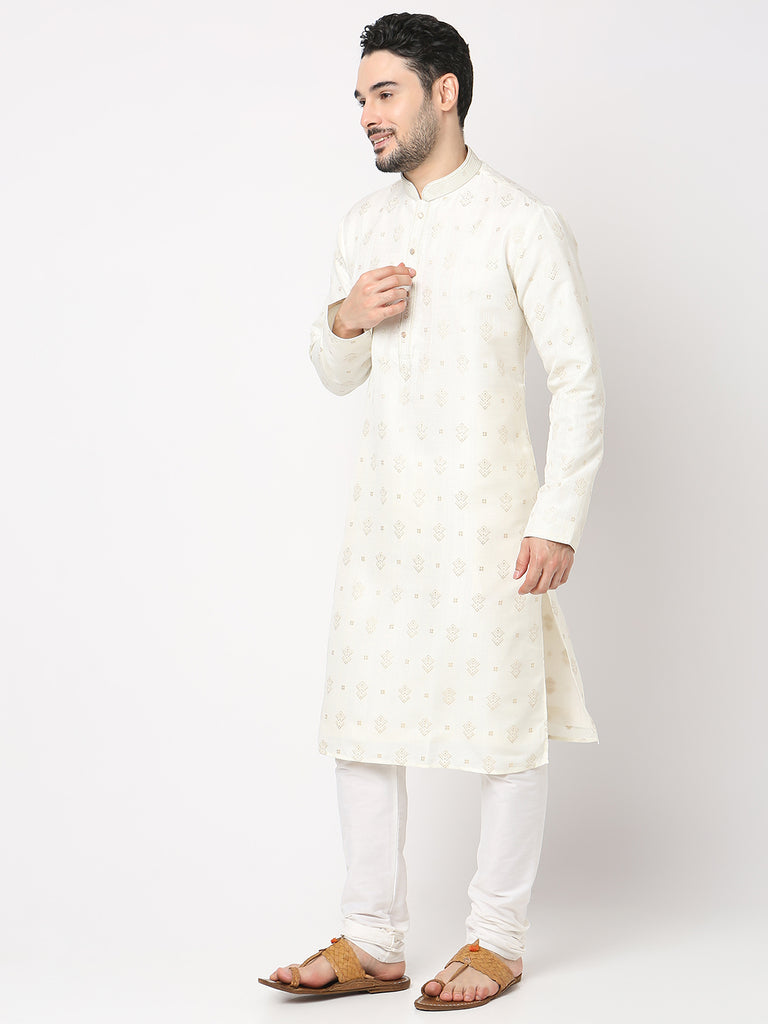 Regular Fit Jacquard Kurta with Pyjama Set