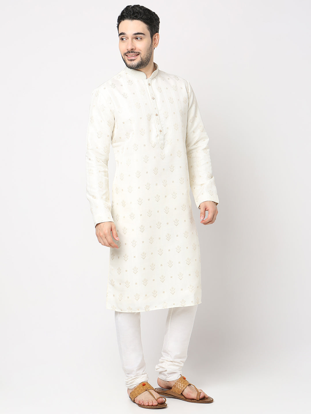 Regular Fit Jacquard Kurta with Pyjama Set