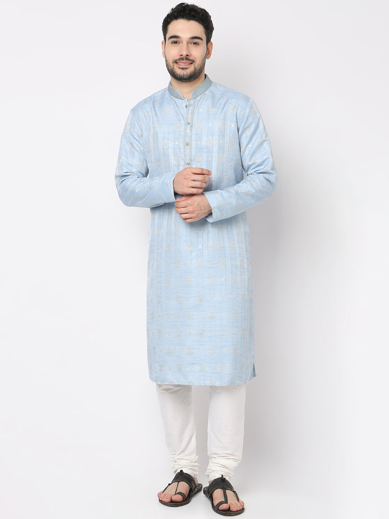 Regular Fit Jacquard Kurta with Pyjama Set