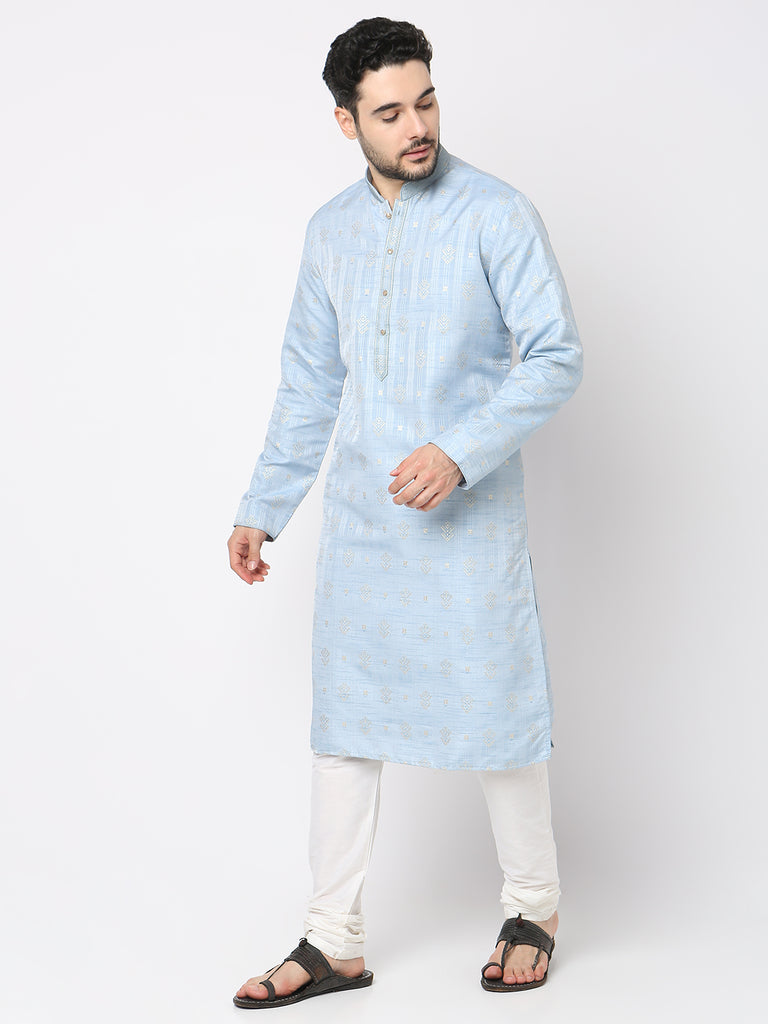 Regular Fit Jacquard Kurta with Pyjama Set