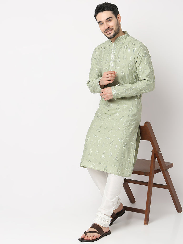 Regular Fit Embellished Kurta with Pyjama Set