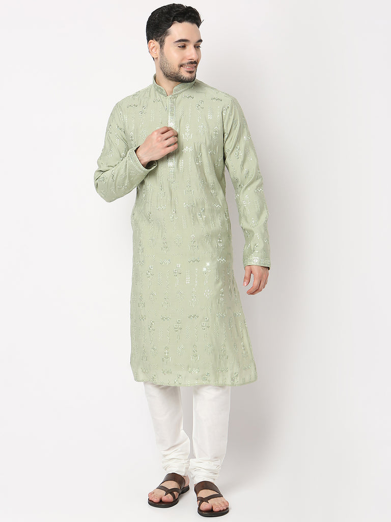 Regular Fit Embellished Kurta with Pyjama Set