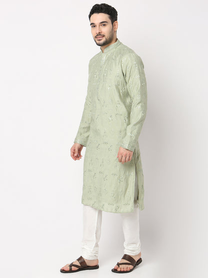 Regular Fit Embellished Kurta with Pyjama Set