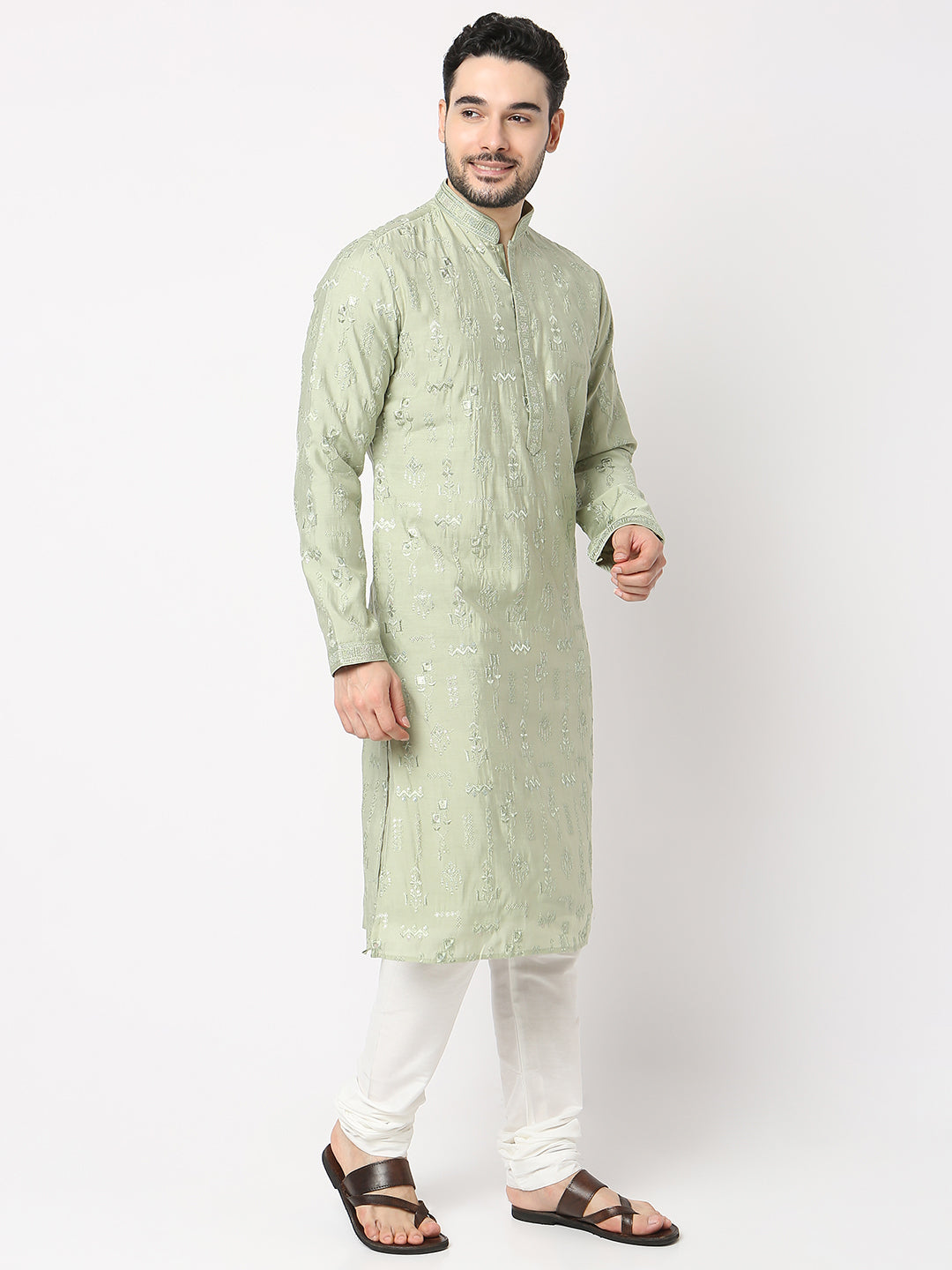 Regular Fit Embellished Kurta with Pyjama Set
