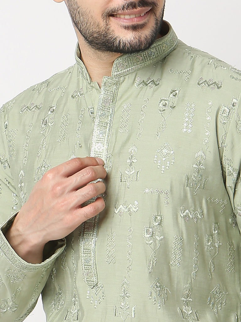 Regular Fit Embellished Kurta with Pyjama Set