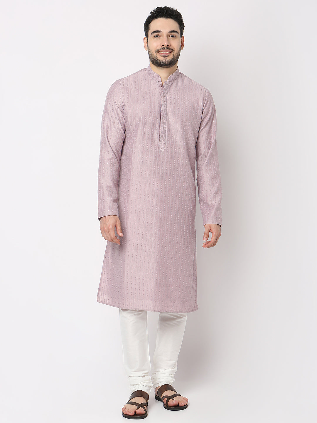 Regular Fit Embroidered Kurta with Pyjama Set